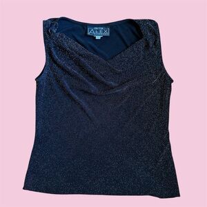 Alex Evenings Women's Sparkling Black Tank Top